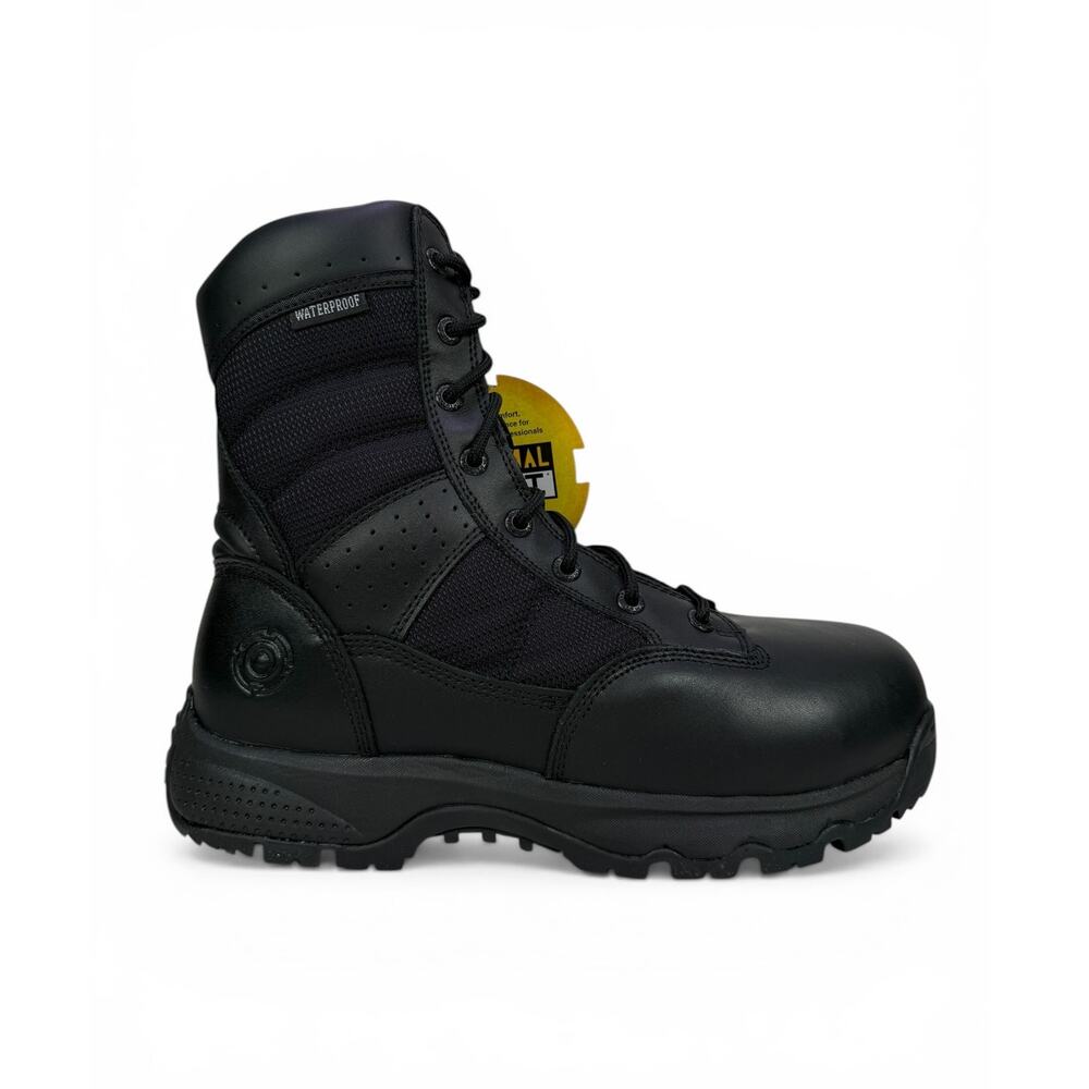 Original SWAT Metro 9" Tactical Boot Mens 9 W Comp Toe Black Leather Side Zip WP